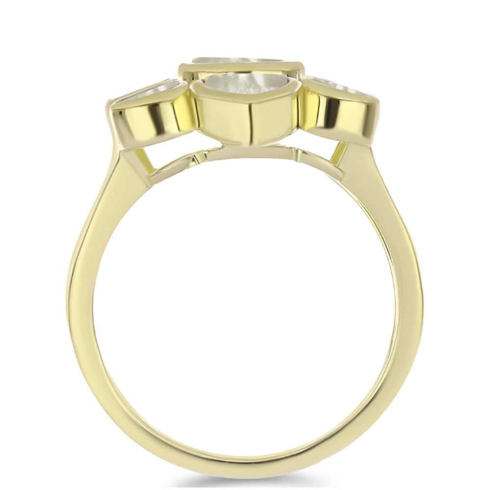 Anillo de Plata Bañada en Oro con Madreperla