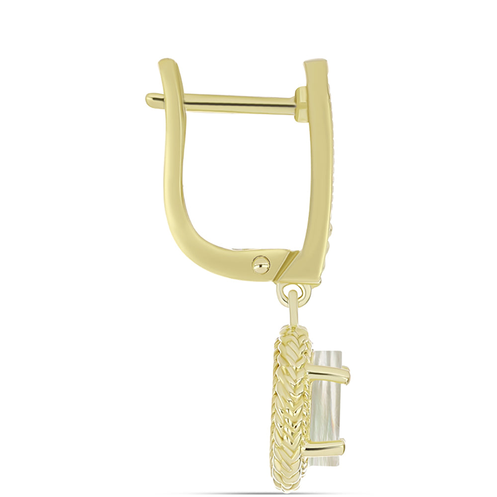 Pendientes de Plata Bañada en Oro con Madreperla 2 