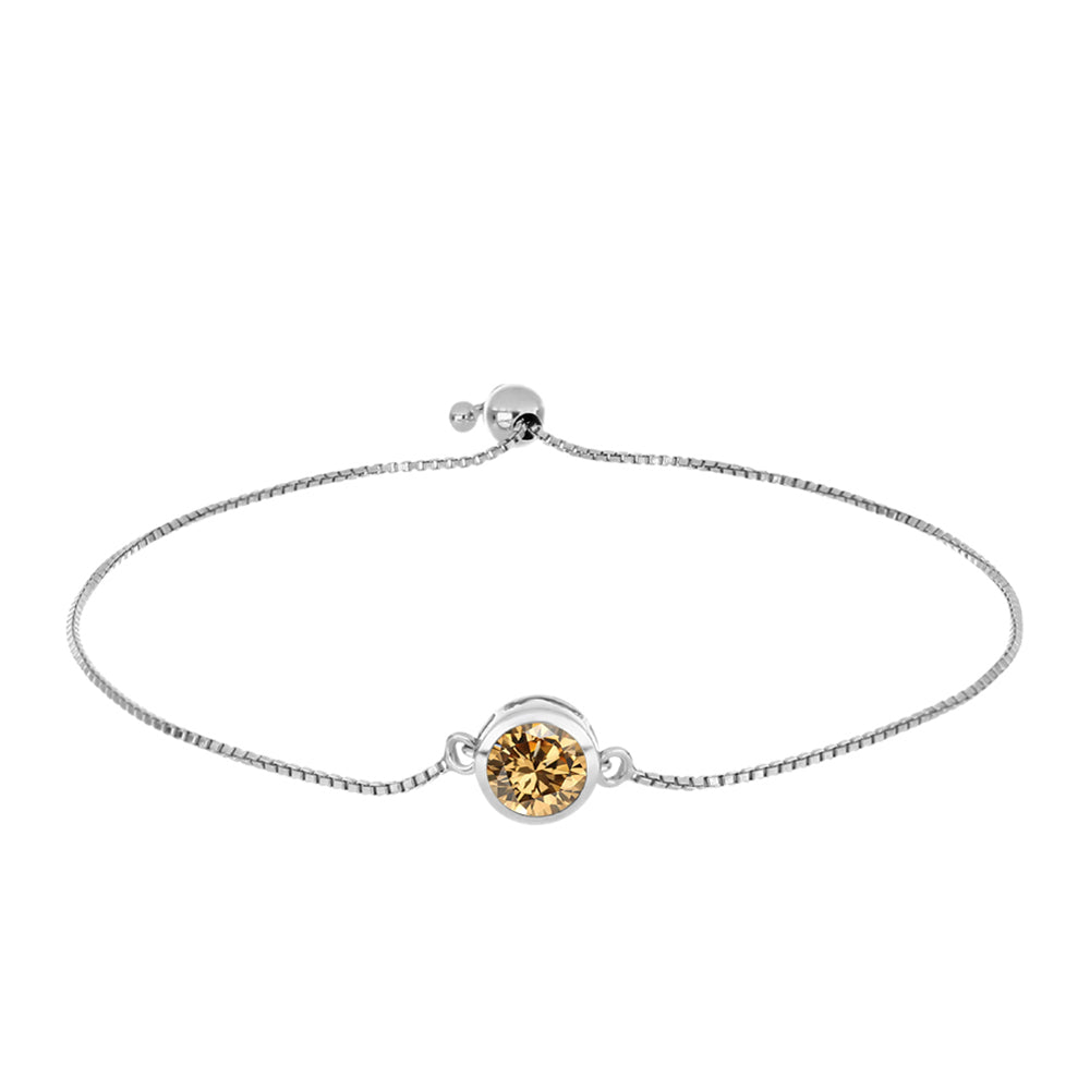 Pulsera de Plata con Moisanita Champagne 1 