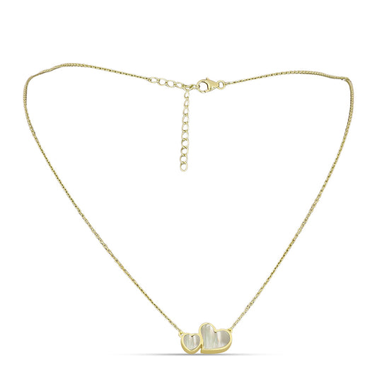 Collar de Plata Bañada en Oro con Madreperla