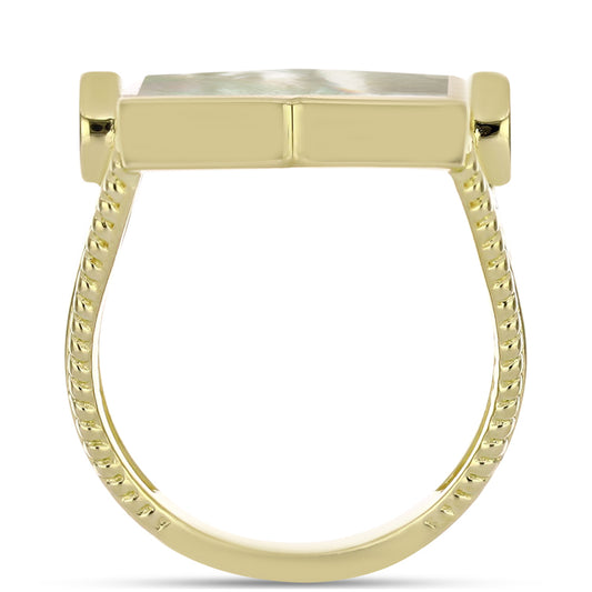 Anillo de Plata Bañada en Oro con Madreperla