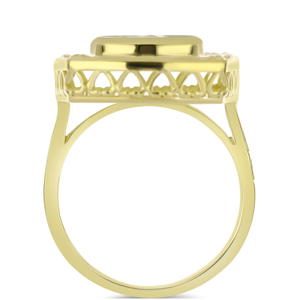 Anillo de Plata Bañada en Oro con Madreperla