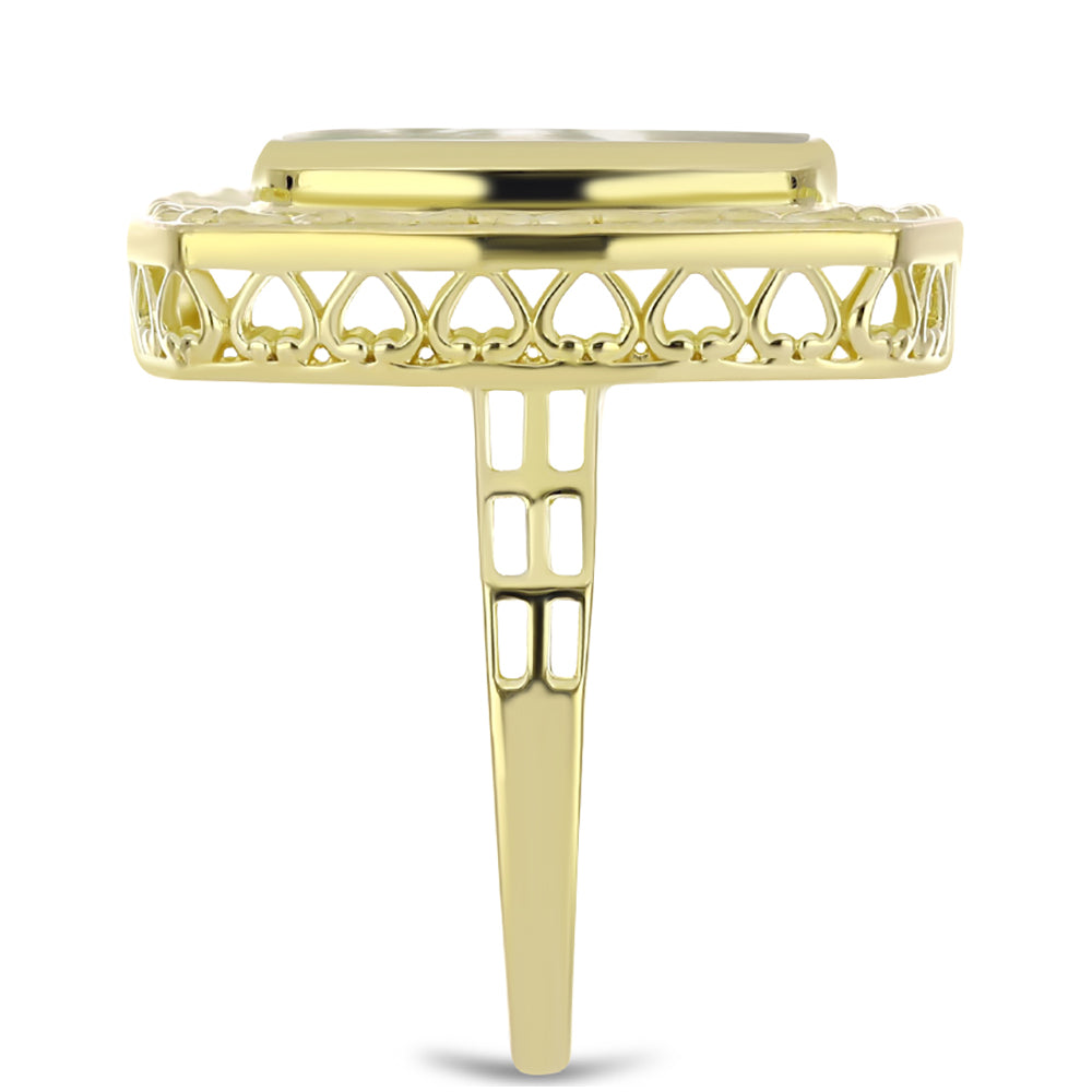 Anillo de Plata Bañada en Oro con Madreperla 4 