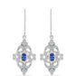 Pendientes de Plata con Tanzanita AAA y Topacio Blanco