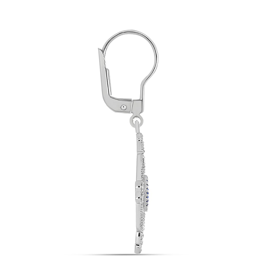 Pendientes de Plata con Tanzanita AAA y Topacio Blanco 2 