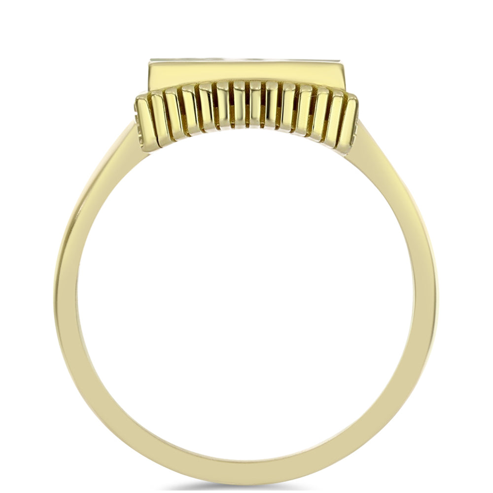 Anillo de Plata Bañada en Oro con Madreperla