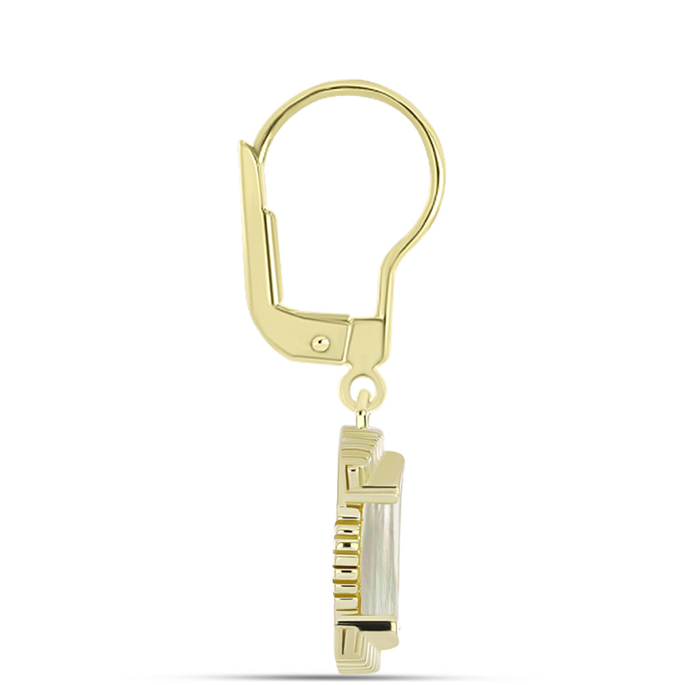 Pendientes de Plata Bañada en Oro con Madreperla 2 