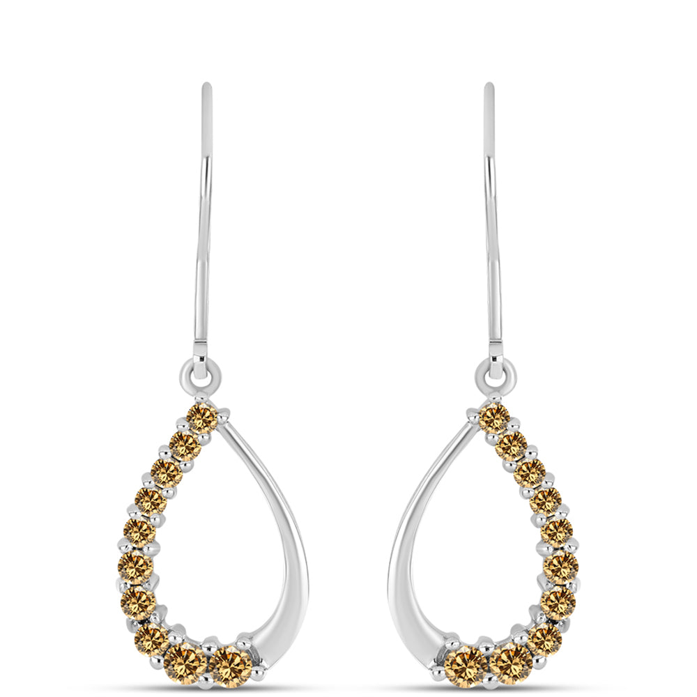 Pendientes de Plata con Moisanita Champagne 1 