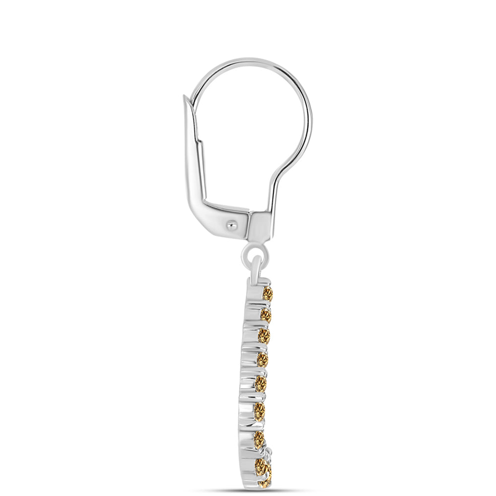 Pendientes de Plata con Moisanita Champagne 2 