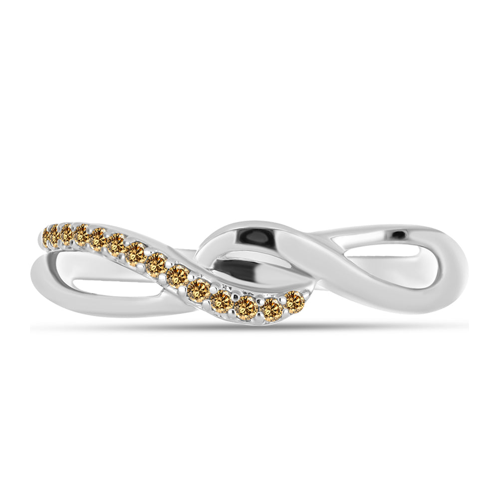 Anillo de Plata con Moisanita Champagne 1 