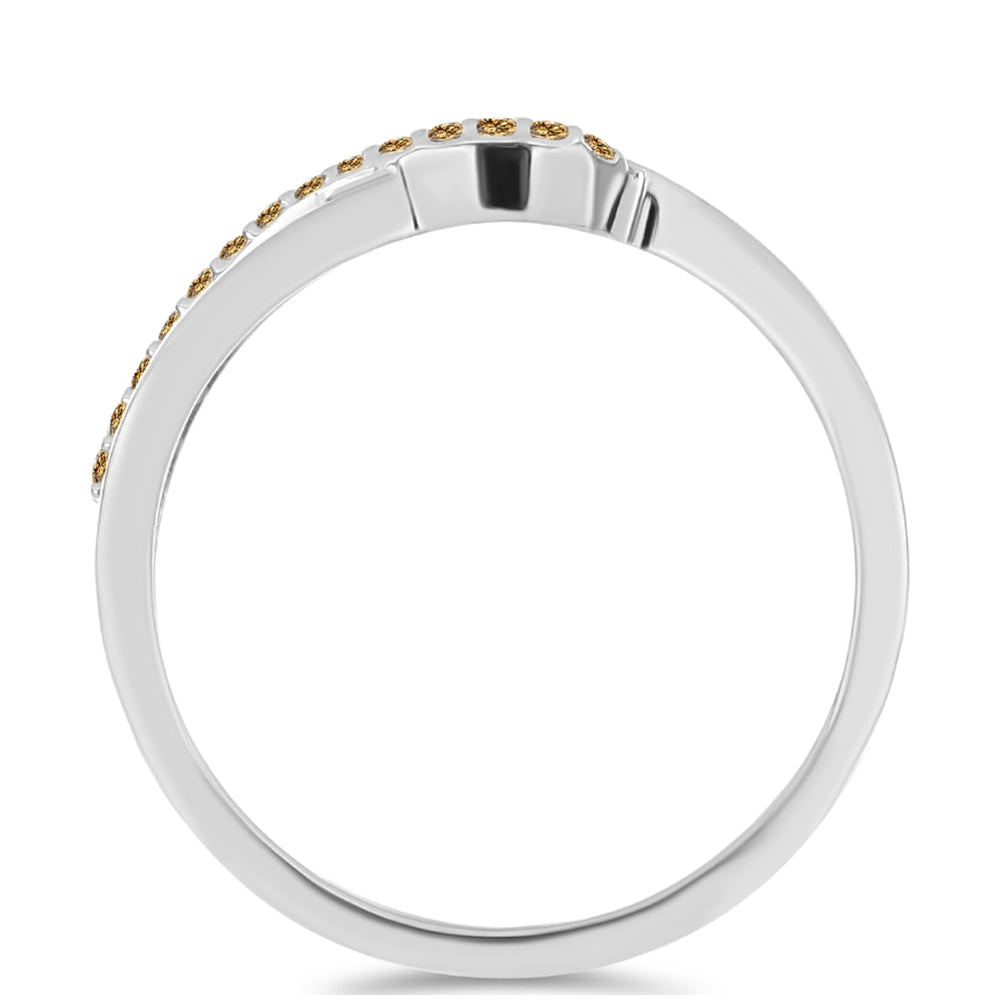 Anillo de Plata con Moisanita Champagne