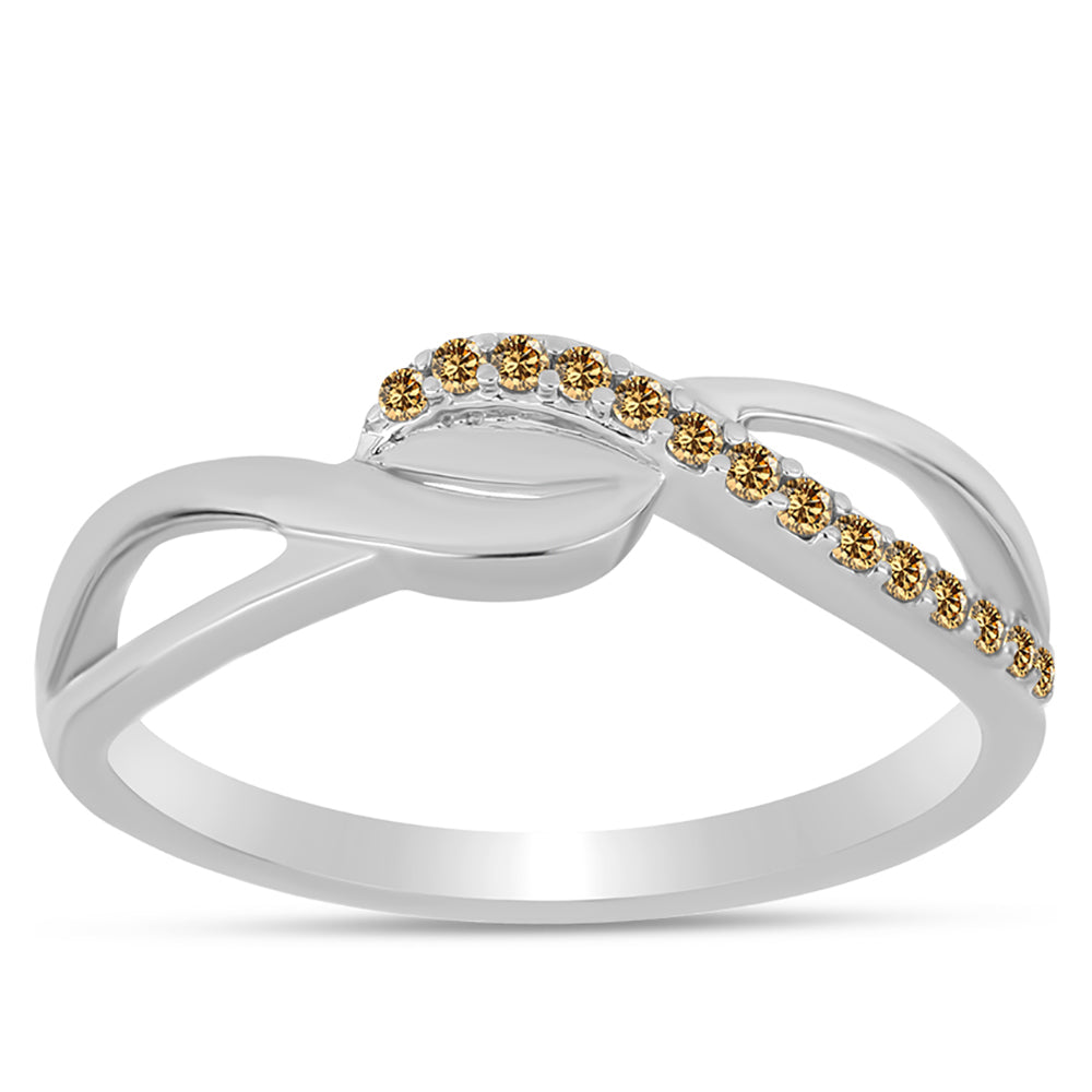 Anillo de Plata con Moisanita Champagne 3 