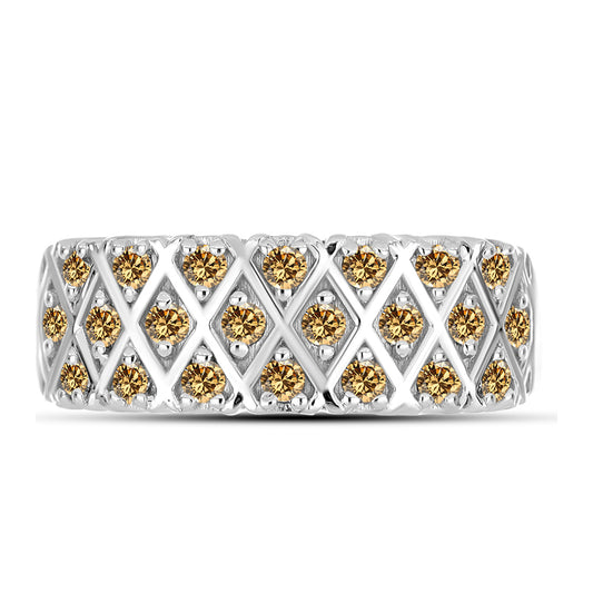 Anillo de Plata con Moisanita Champagne