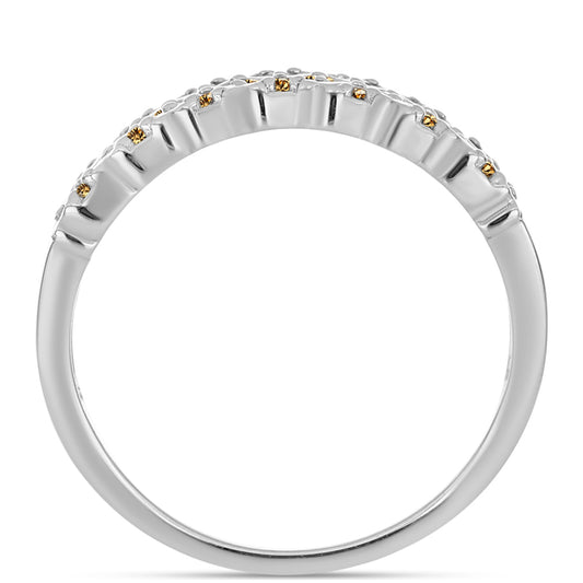 Anillo de Plata con Moisanita Champagne