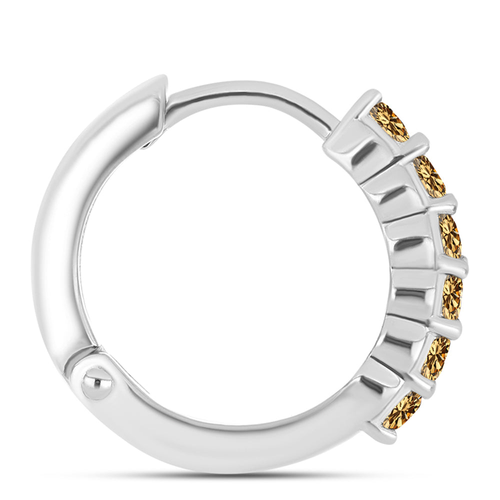 Pendientes de Plata con Moisanita Champagne 2 