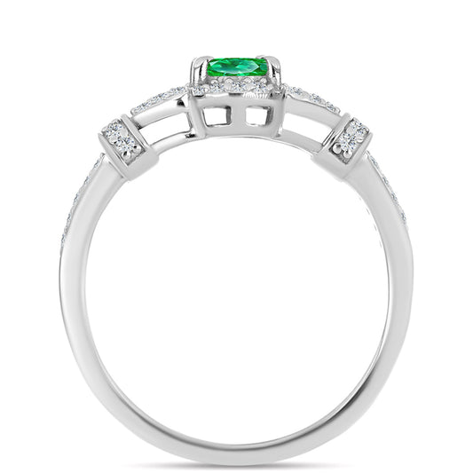Anillo de Plata con Granate Kijani y Topacio Blanco