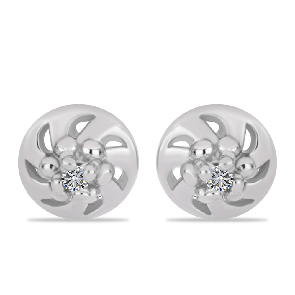 Pendientes de Plata con Diamante blanco 1 