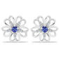 Pendientes de Plata con Tanzanita y Zircón Blanco