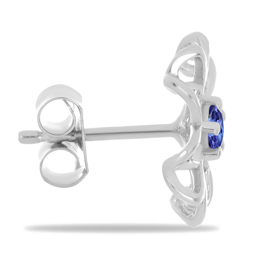 Pendientes de Plata con Tanzanita y Zircón Blanco