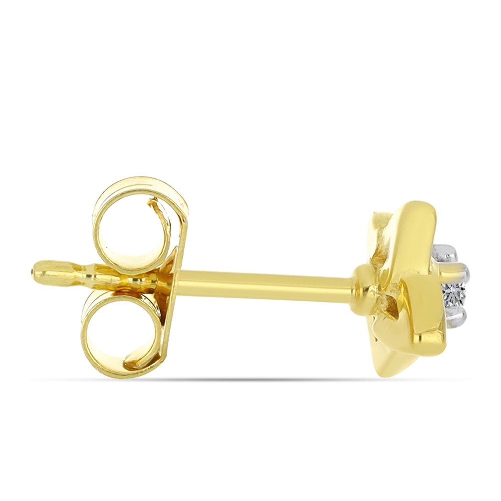 Pendientes de Plata Bañada en Oro con Diamante blanco 2 