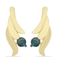 Pendientes de Plata Bañada en Oro con Diamante Azul