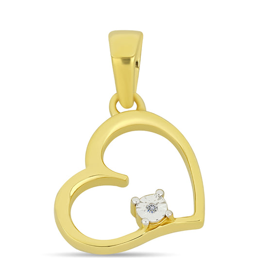 Colgante de Plata Bañada en Oro con Diamante blanco