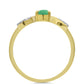 Anillo de Plata Bañada en Oro con Esmeralda de Brasil y Zircón Blanco