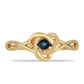 Anillo de Plata Bañada en Oro con Diamante Azul