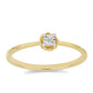 Anillo de Plata Bañada en Oro con Diamante blanco