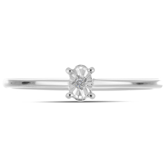 Anillo de Plata con Diamante blanco