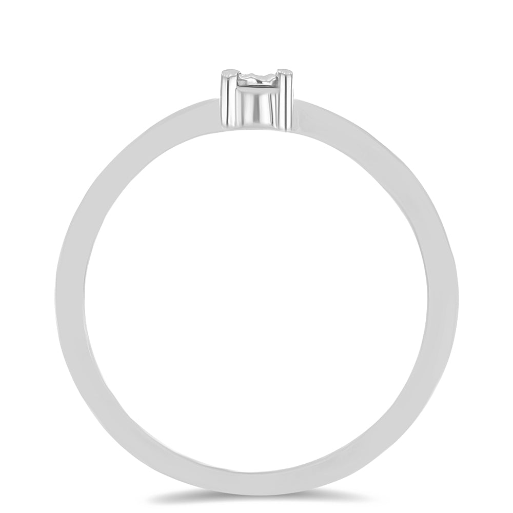 Anillo de Plata con Diamante blanco 2 