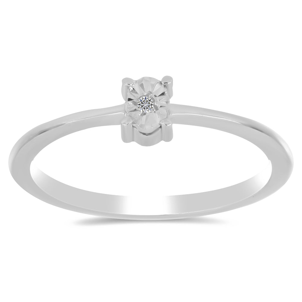 Anillo de Plata con Diamante blanco 3 