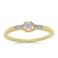 Anillo de Plata Bañada en Oro con Diamante blanco
