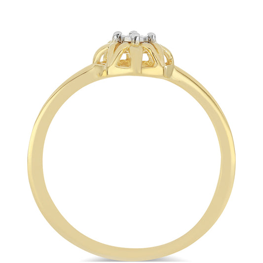 Anillo de Plata Bañada en Oro con Diamante blanco