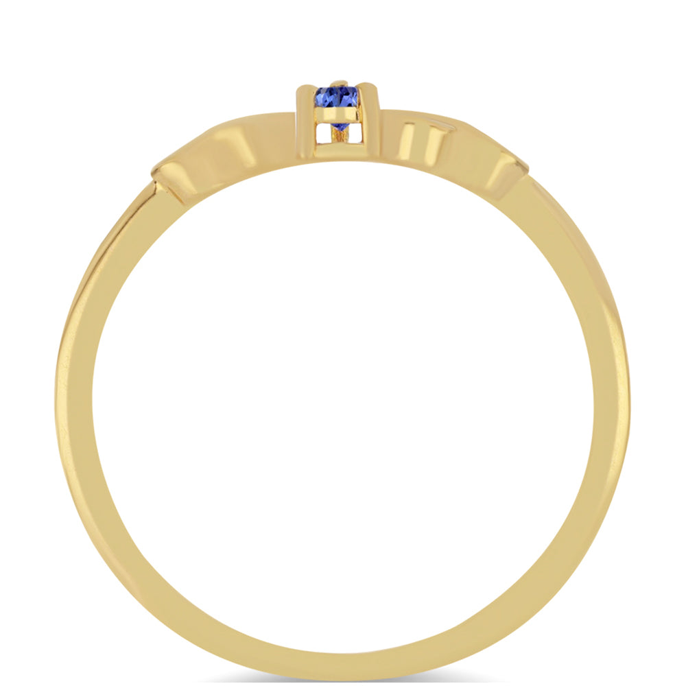 Anillo de Plata Bañada en Oro con Tanzanita 2 