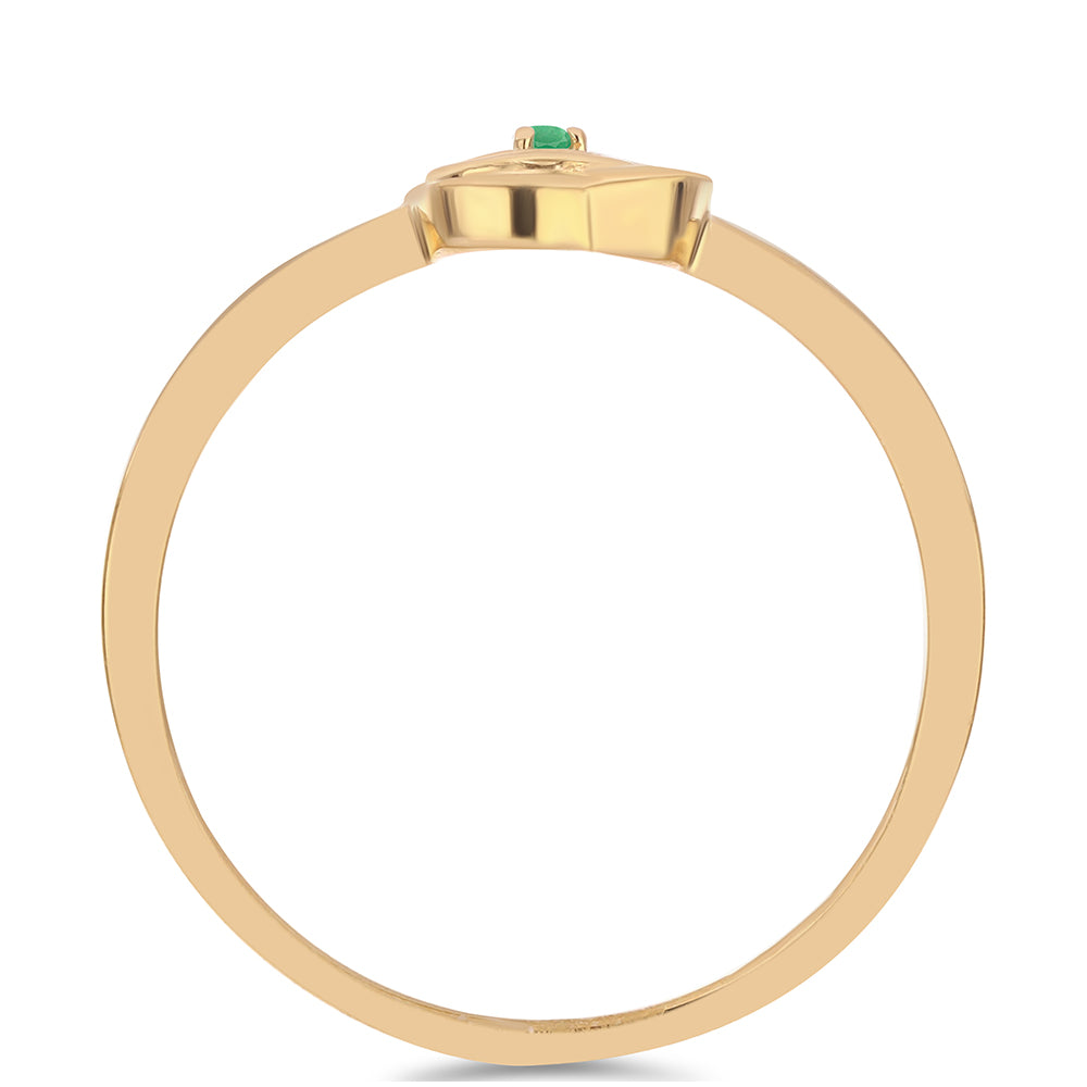Anillo de Plata Bañada en Oro con Esmeralda de Brasil 2 