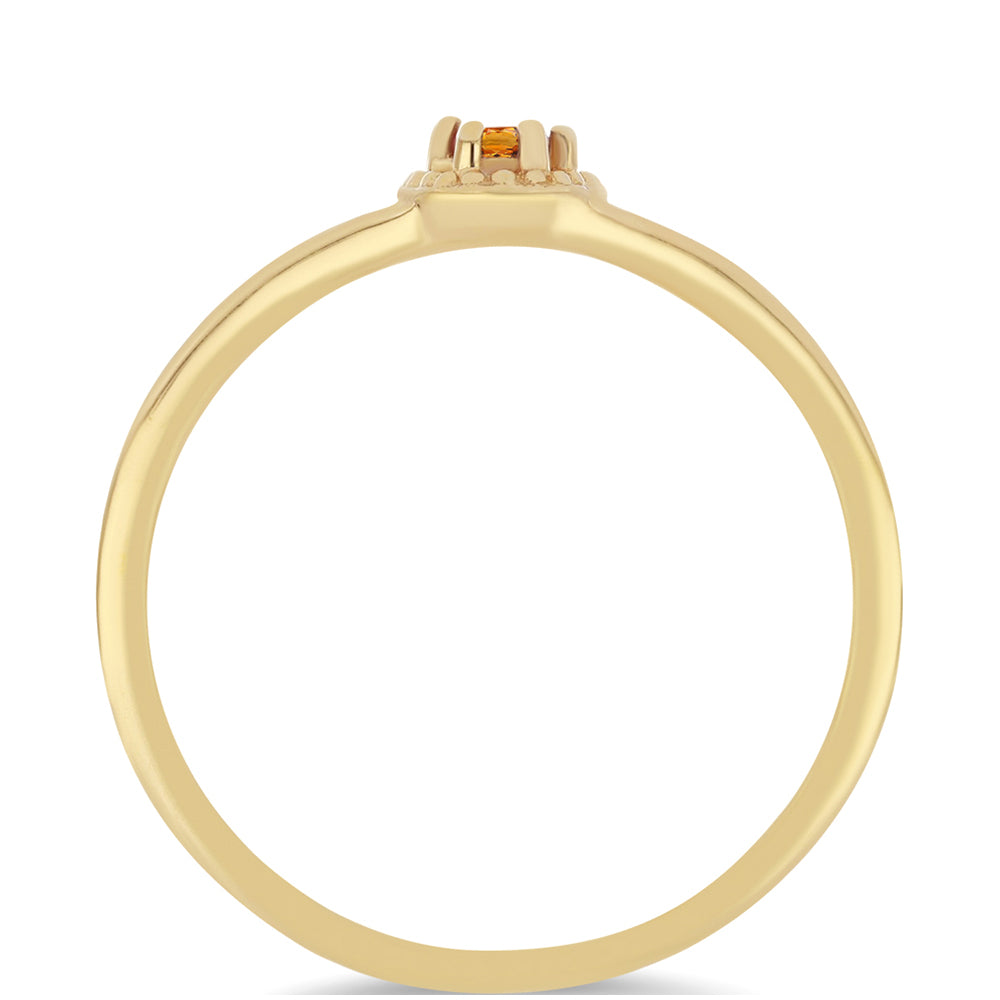 Anillo de Plata Bañada en Oro con Citrino de Madeira 2 
