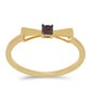 Anillo de Plata Bañada en Oro con Diamante Rojo