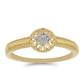 Anillo de Plata Bañada en Oro con Diamante blanco