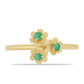 Anillo de Plata Bañada en Oro con Esmeralda de Brasil