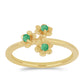 Anillo de Plata Bañada en Oro con Esmeralda de Brasil