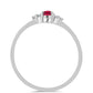Anillo de Plata con Rubí de Madagascar y Zircón blanco natural