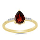 Anillo de Plata Bañada en Oro con Granate Barton y Zircón Blanco