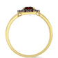 Anillo de Plata Bañada en Oro con Granate Barton