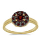 Anillo de Plata Bañada en Oro con Granate Barton