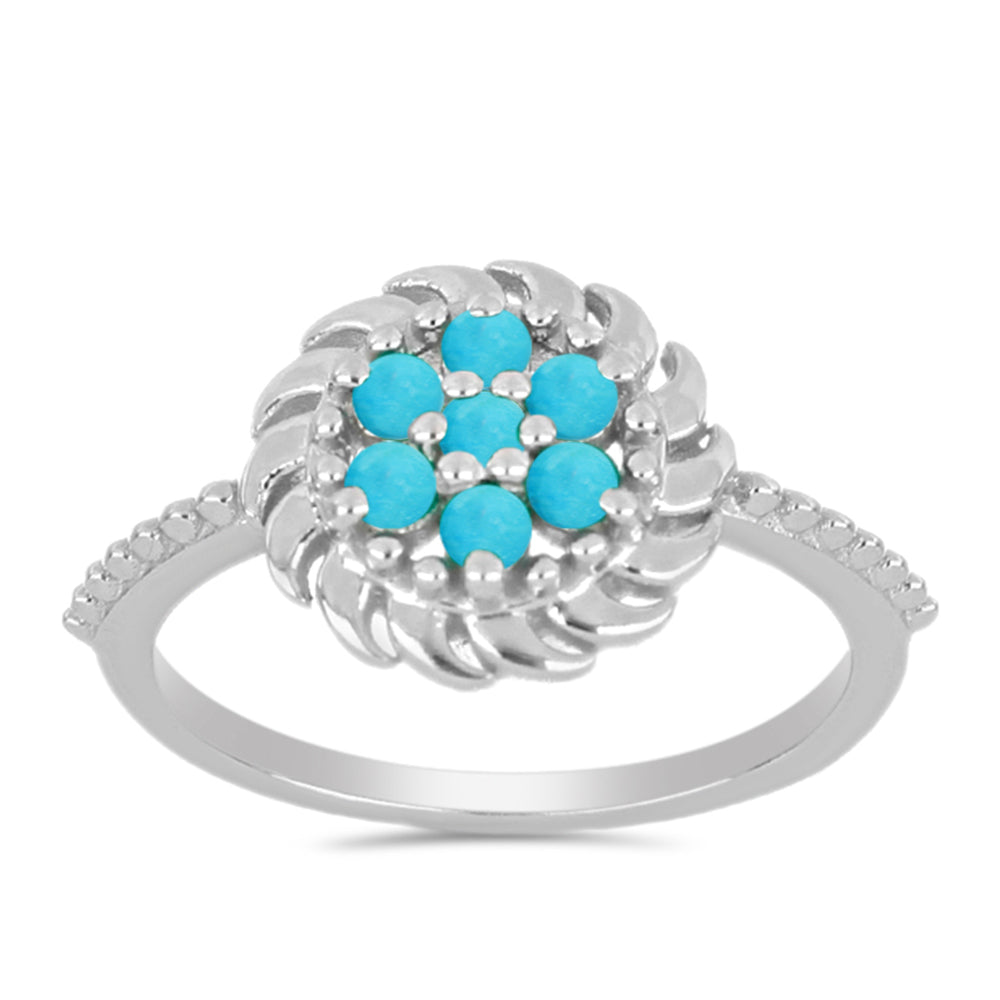 Anillo de Plata con Turquesa Bella Durmiente 3 