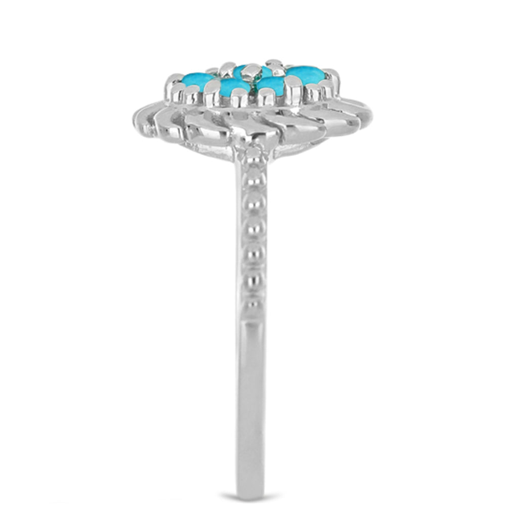 Anillo de Plata con Turquesa Bella Durmiente 4 