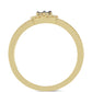 Anillo de Plata Bañada en Oro con Diamante Verde