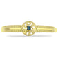 Anillo de Plata Bañada en Oro con Diamante Azul