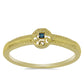 Anillo de Plata Bañada en Oro con Diamante Azul